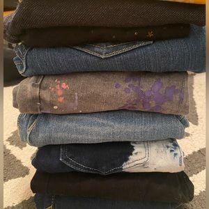 Bundle denim + leggings girls size 6/6X